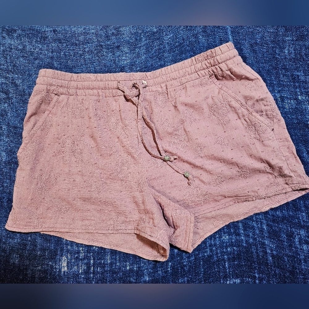 Anthropologie Hei Hei Lilac Purple Embroidered Pull On Shorts Small - Picture 2 of 8